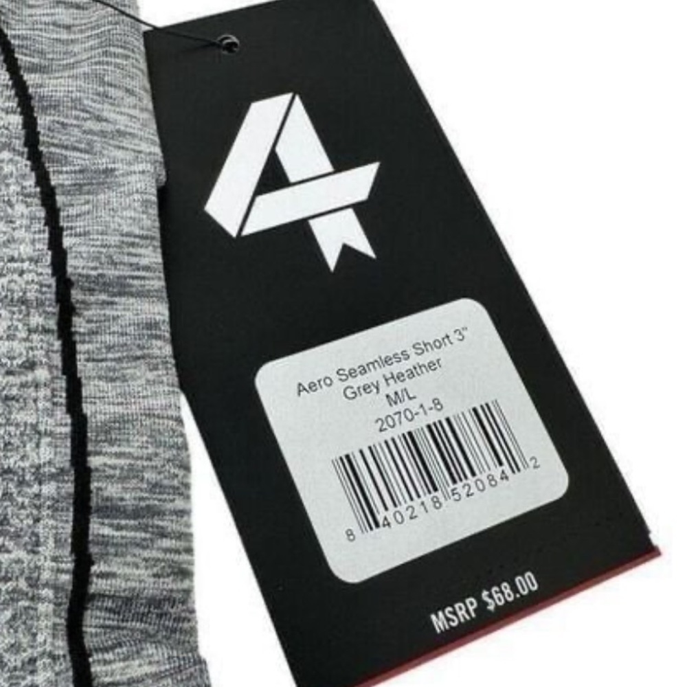 ❌CLEARANCE❌Fourlaps Aero Seamless Athletic Short 3” | Heather Grey | NEW/NWT☑️👟 - Picture 7 of 9